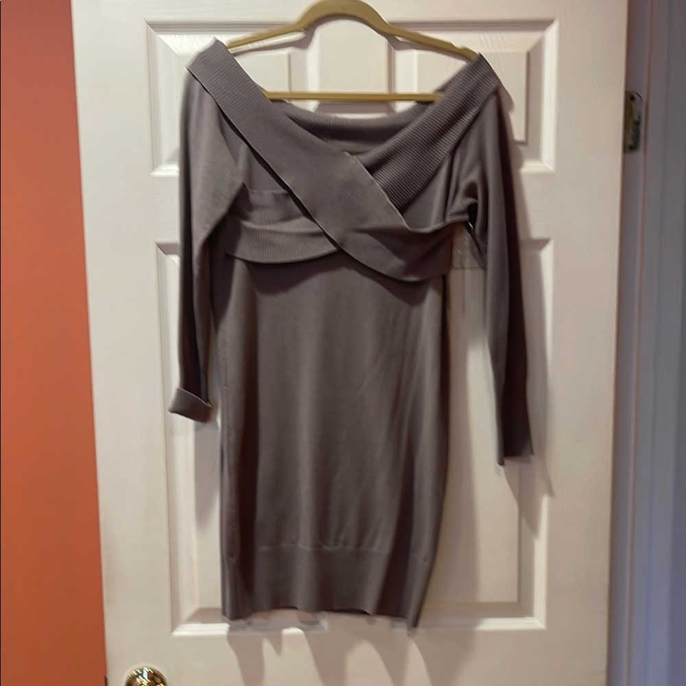 Elegant Off-Shoulder Gray Dress